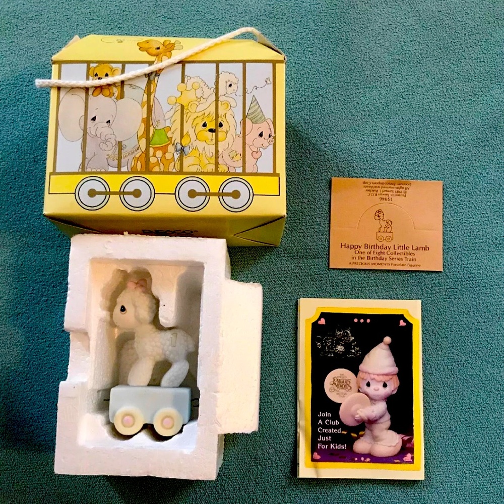 1985 Precious Moments Birthday Series 1 Year Happy Birthday Little Lamb, 15946